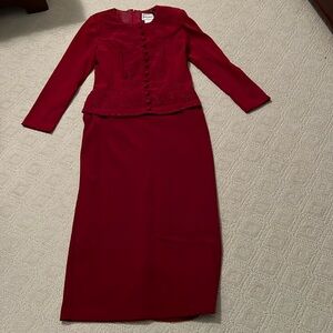 Red dress with embroidered top